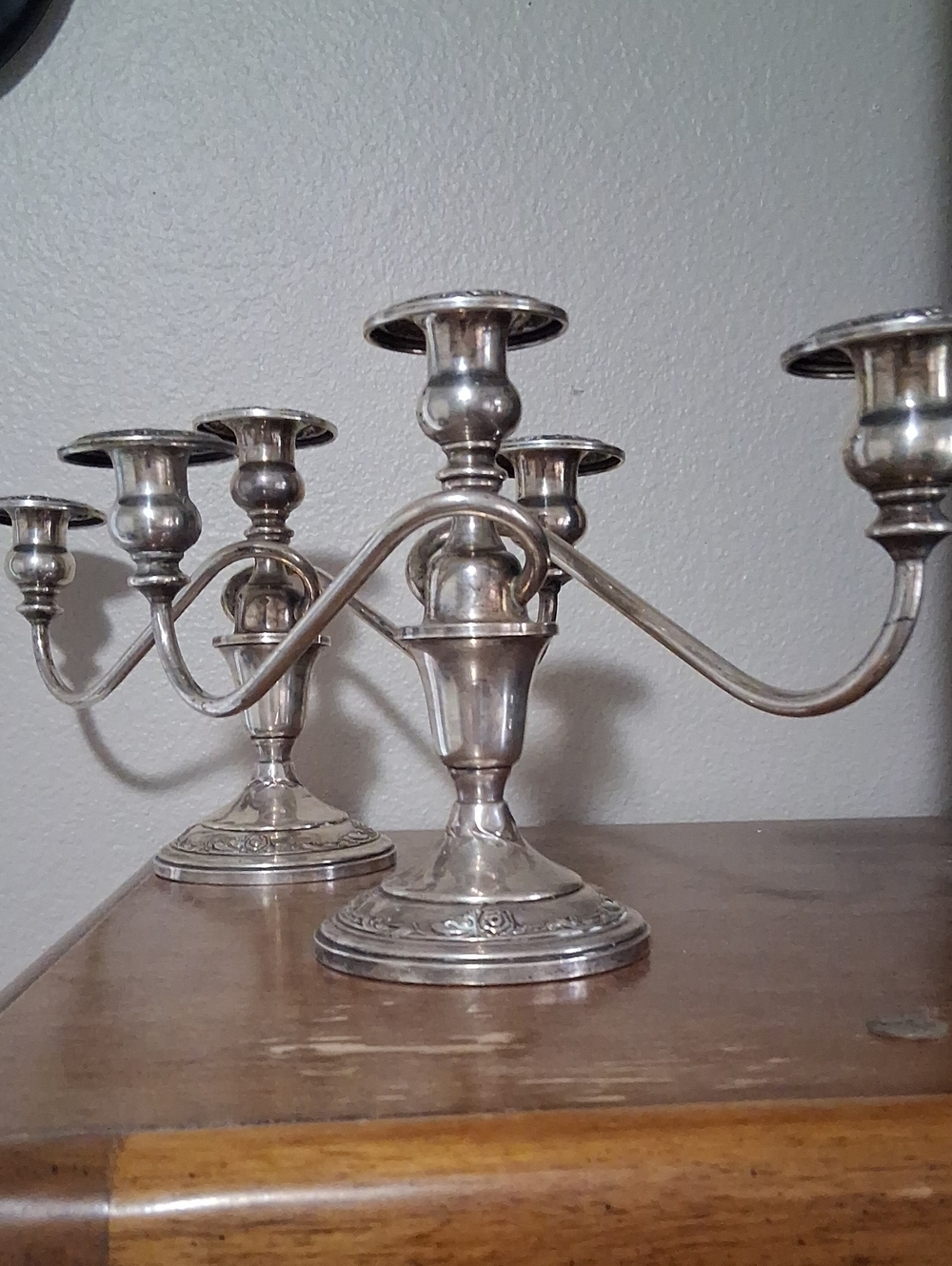 5-Arm Silver Candelabra Centerpiece - Home Accents